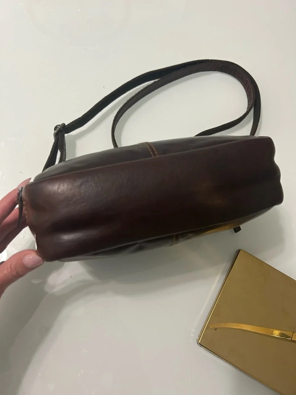 Jack Georges Dark Brown Leather Crossbody Bag - Picture 9 of 10